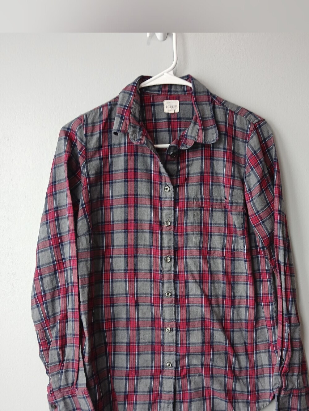 J. Crew Plaid Button-Down Shirt Womens Small Fall Hiking Preppy